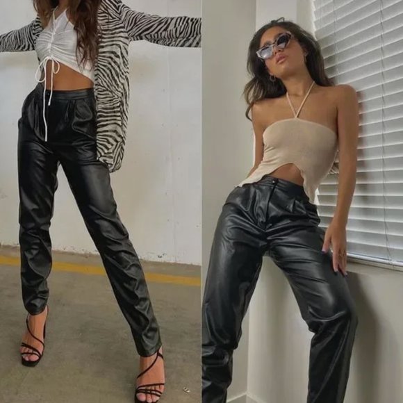 Princess Polly Pants - NWT Princess Polly Love Club High Waist Faux Leather Pants